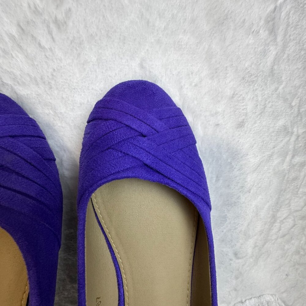 Ollio Womens Purple Ballet Flats Size 10 Stylish Slip-On Shoes Comfortable Fit - Picture 4 of 9